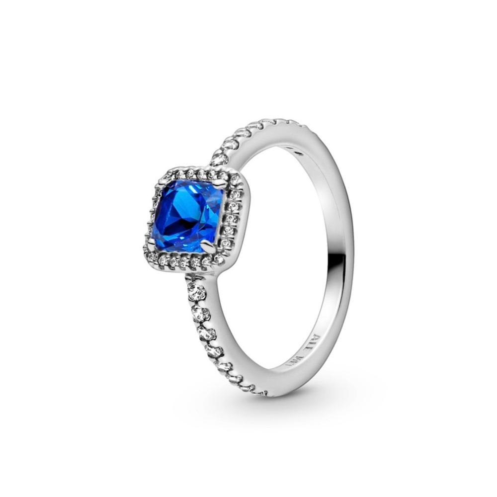 Elegant Blue Stone Silver Ring